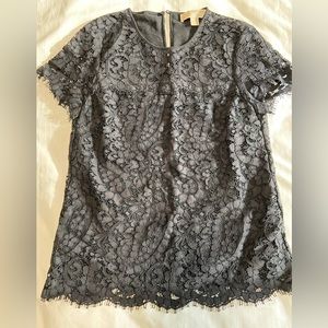 LAST CHANCE Michael Kors Black Lace Blouse Top
